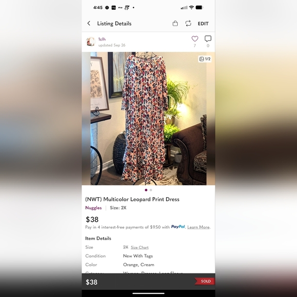 NWT Multicolor Leopard Print Maxi Dress - Picture 2 of 2